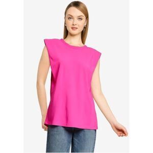 FRENCH CONNECTION Womens Pink Sleeveless Crew Neck Top XS